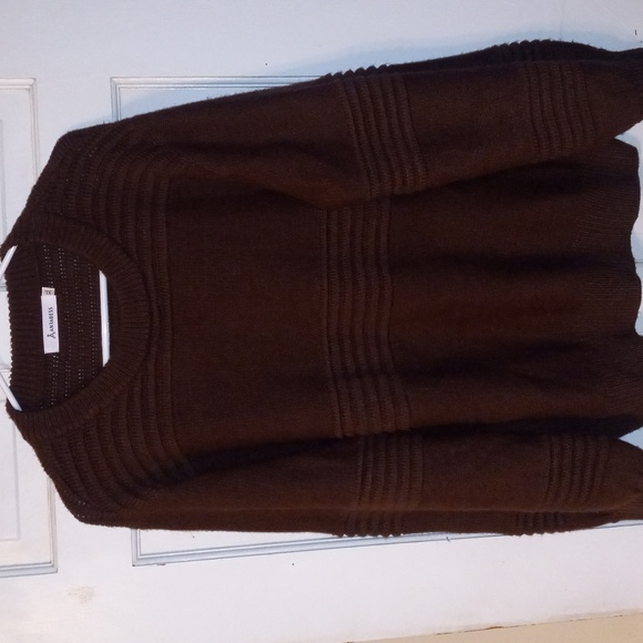 ANRABESS Women's Crew Neck Lantern Sleeve Knit Sweater - Picture 3 of 6